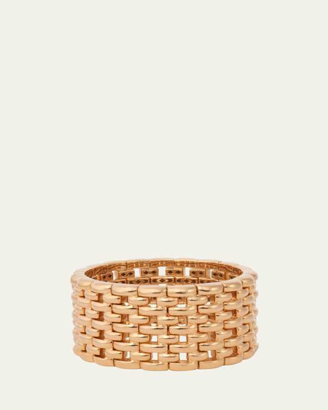 18k Yellow Gold Stretch Mosaic Bracelet, 1.4"W